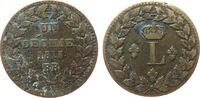 Frankreich 1 Decime Br Louis XVIII, BB (Strasbourg), etwas korrodiert -