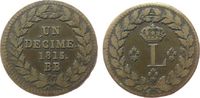 Frankreich 1 Decime Br Louis XVIII, BB (Strasbourg) -