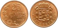 Luxemburg 25 Centimes Br Charlotte, minimal fleckig