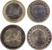 Monaco 3 Euro 2001 Bi-Met Rainer III, 1+2 Euros unz