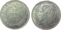 Frankreich 50 Centimes Ag Napoleon III, A (Paris), zwei kleine Reibespuren Wertseite bei der 0 -
