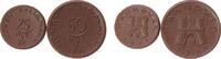 Porzellan 25 + 50 Pfennig Böttger Steinzeug Seligmann Henry - Hannover, braun, 19 und 25 MM -