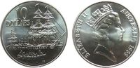 Australien 10 Dollar Ag Elisabeth II, Kolonisation, Segelschiffe -