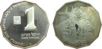 Israel 1 Sheqel Ag Akko, Johanniterorden, fleckig, feine Handlingsmarken -