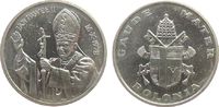 Vatikan Medaille Silber Johannes Paul II (1978-2005) - Gaude Mater Polonia, Papst mit Hirtenstab / Wappen und Umschrift, unsigniert, ca. 35,5 MM, -