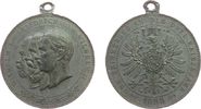 Wilhelm II. (1888-1918) tragbare Medaille Zinn Wilhelm II - Erinnerung an das Drei Kaiserjahr, die Büsten von Wilhelm - Friedrich II. und Wilhelm I gestaffelt nach links -