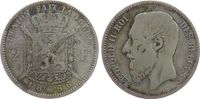 Belgien 2 Francs Ag Leopold II, Des Belges -