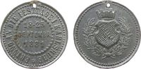 Städte Medaille Zinn Karlsruhe - Erinnerung an die Festtage 18.-25. September 1881, Mehrzeiler / Wappen, ca. 31 MM, gelocht -