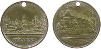 Städte Jeton Bronze Nürnberg, Stadtansicht / Königliche Burg, ca. 27,5 MM, gelocht, Reste Versilberung -