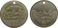 Städte Jeton Bronze Nürnberg, Stadtansicht über Wappen / Stadtansicht unter Sonne, v. Zeiser, ca. 30,4 MM, gelocht, Reste Versilberung -