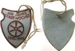 Städte Abzeichen Porzellan Höchst (Frankfurt) - 600 Jahre, ca. 38 x 28,5 MM -