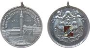 Städte tragbare Medaille Aluminium Darmstadt - auf das 60. Stiftungsfest der Landeslehrervereinigung, Luisenplatz mit Ludwigssäule / Wappen mit Farbeinla -