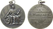 Uruguay Medaille Silber Club E.Cia Salus A. Morgada - auf die Gründer des Clubs, sitzende weibliche Gestalt mit Lorbeerzweig und Zahnrad / Gravur -