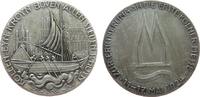 Köln Medaille Bronze versilbert Köln Erinnerung an die erste Kölner Messe 1924, historisches Oberländer Rheinhandelsschiff vor Stadtfront / M -