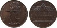 Städte Medaille Bronze Dresden - Kreuzschule, Gruppe von drei singenden Kruzianern / Ansicht der 1866 neu erbauten Kreuzschule, v. F.W. Hörnlein -