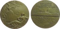 Frankreich Medaille Bronze Compagnie Générale Transatlantique - auf das Passagierschiff Antilles, karibische Uferszene mit Segelschiff / Passagierda -