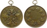 Landwirtschaft tragbare Medaille o.J. Bronze Chemnitz - Geweihausstellung, Verein Hubertus, Geweih inmitten Jagdtrophäen / Mehrzeiler im Kranz, v...