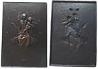 Reformation / Religion Plakette Bronzeguß Hl. Maria mit dem Jesuskind auf Wolke sitzend, ca. 98 x 141 MM, mit Aufhängevorrichtung -