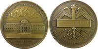 Frankreich Medaille Bronze Militärakademie - Offizierslehrgang 1932-34, verliehen an Capitaine Mosnier, Gebäude / geflügelte Fackel mit Blitzen, ca. -