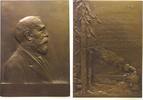 Frankreich Plakette Bronze Menier Gaston (1855-1934) - auf die Französisch - Kanadische Eisenbahnausstellung, französischer Politiker, Brustbild nac -