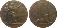 Frankreich Prämienmedaille Bronze Verteidigungsministerium - für Tapferkeit, Force Courage, stehender Soldat mit Gewehr neben, auf einer Kanone sitzende Fr -