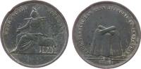 Niederlande Brotpfennig 1861 Zinn Amsterdam - Diakonie te Amsterdam, Frau mit Vogel und Schaf / Zwei gekreuzte Brote auf einem Tisch, ca. 27,5 MM...