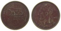 Belgisch Kongo 5 Francs NiBr Löwe, fleckig-spotted