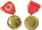 Frankreich Verdienstmedaille vergoldet Industriegesellschaft - verliehen an Melle E. Beck, la Société Industrielle de L'est, ca. 41 MM, feiner Kratzer, Origi -