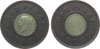 GB Großbritannien ab 1708 1 Penny Model -- Victoria, Probe, Joseph Moore, Birmingham, Prägeschwäche -