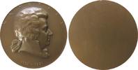 Musik Medaille Bronze Wolfgang Amadeus Mozart (1756-1791), Musiker, v. Hartig, 74,4 MM, mattiert, kleine Marke -