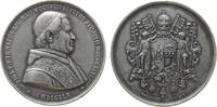 Vatikan Medaille Zinn Pius IX (1846-78) - auf die Solidarität der französischen Katholiken mit dem Papst, Brustbild nach rechts / Päpstliches Wap -