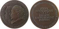 Medaille 1967 Bronze Neujahr - Carl Friedrich und Caroline Luise, beider Büsten nach links / Mehrzeiler, v. B.H. Mayer Pforzheim, ca. 50 MM vz-st...