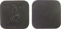 Plakette 1955 Bronze Neujahr - zwei Wanderer, einseitig, v. B.H. Mayer Pforzheim, ca. 45 x 45 MM, etwas fleckig vz-stgl