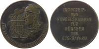 München Medaille Bronze München - für 25 Jahre treue Mitarbeit, Wappen und Zahnrad / Mehrzeiler, ca. 50,5 MM -