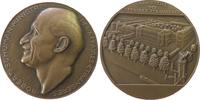 Frankreich Medaille Bronze Schuman Robert (1886-1963), Minister des Außenministeriums, Büste nach links / Ministerium mit Vorplatz, v. Cochet, ca. 6 -