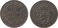Luxemburg 10 Centimes Br Willem III, mit Punkt -