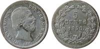 Niederlande 5 Cents Ag Wilhelm III, Schulman 666, geschlossene 8 -