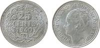 Niederlande 25 Cents Ag Wilhelmina I, Schulman 874 -