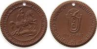 Porzellan Medaille Böttger Steinzeug CDU - 10. Jahrestag, ca. 40 MM, braun -