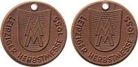 Porzellan Medaille Böttger Steinzeug Leipzig - Herbstmesse, ca. 28,2 MM, winziger Fleck -