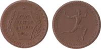 Porzellan Spendenmünze Böttger Steinzeug Berlin - Deutscher Reichsausschuss für Leibesübungen, Läufer, braun, ca. 41 MM -