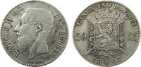 Belgien 50 Centimes Ag Leopold II, des Belges -