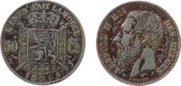 Belgien 50 Centimes Ag Leopold II, Des Belges, Belag -