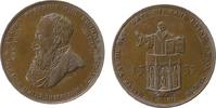 Reformation / Religion Medaille Bronze Leipzig - 300 Jahre Reformation, Brustbild Herzog Heinrich des Fromme nach links / Luther mit Bibel von der Kanzel predi -
