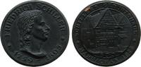 Schiller 500 Porzellan Schiller Friedrich (1759-1805), Marbach, Majolikamünze, schwarz, Schillers Geburtshaus, ca. 41 MM (oval) , kleiner Aus -