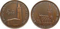 Städte Medaille Bronze Pforzheim Evangelische Kirche, Kirche 1968 / Kirche 1899-1945, v. B.H. Mayer - Pforzheim, ca. 30 MM -