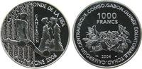 Zentral Afrik. Staaten 1000 Francs Ag Fußballspieler aus Kamerun, Fußballweltmeisterschaft in Deutschland 2006 -
