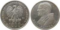 Polen 1000 Zlotych Ag Papst Johannes Paul II, kleiner Kratzer -