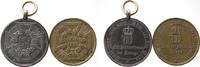 vor 1914 2 x Medaille Eisen + Bronze Deutsch - Französischer Krieg 1870/71, Gekröntes W / Eisernes Kreuz, v. Kullrich, ca. 29 MM, die Bronzemedaille h -