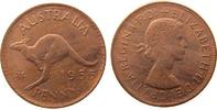 Australien 1 Penny 1955 Br Elisabeth II, Perth, etwas fleckig unz